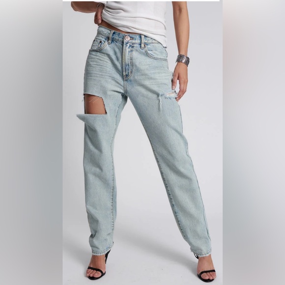 One Teaspoon BNWT High Waisted Balloon Denim Kansas Blue SZ 27 - Picture 3 of 7